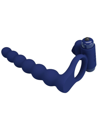 PRETTY LOVE - AJMAL VIBRATING RING WITH PLUG BLUE