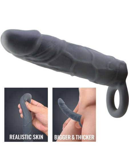 PRETTY LOVE - REALISTIC SKIN PENIS SLEEVE DARK GREY