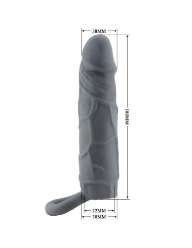 PRETTY LOVE - REALISTIC SKIN PENIS SLEEVE DARK GREY