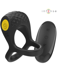 INTENSE - ALEX VIBRATOR DOUBLE PENIS RING 10 VIBRATIONS BLACK