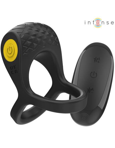 INTENSE - ALEX VIBRATOR DOUBLE PENIS RING 10 VIBRATIONS BLACK