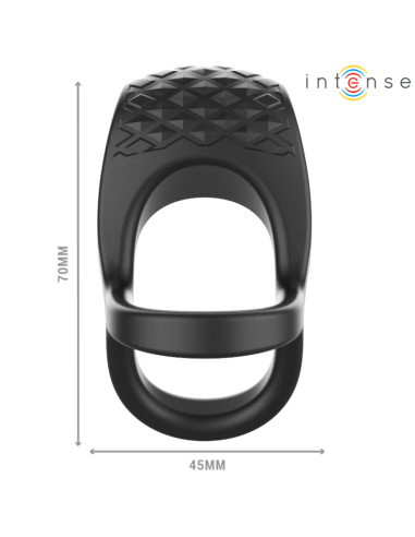 INTENSE - ALEX VIBRATOR DOUBLE PENIS RING 10 VIBRATIONS BLACK