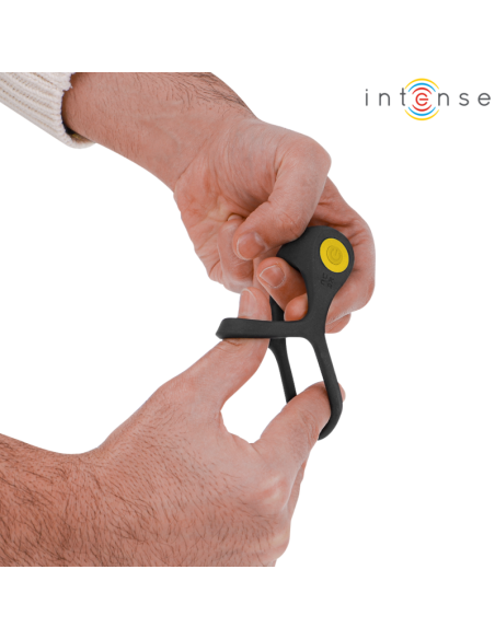 INTENSE - ALEX VIBRATOR DOUBLE PENIS RING 10 VIBRATIONS BLACK