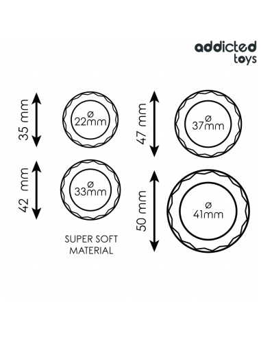 ADDICTED TOYS - TEXTURED COCK RING SET 4 SIZES