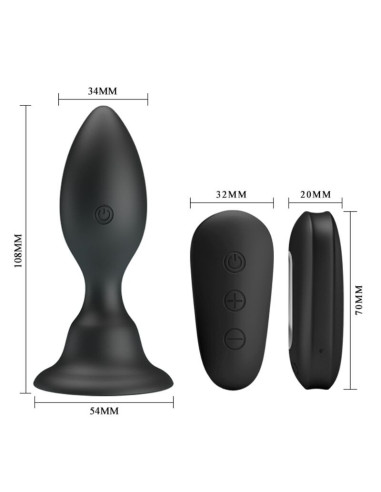 MR PLAY - ANAL PLUG WITH VIBRATION BLACK REMOTE CONTROL