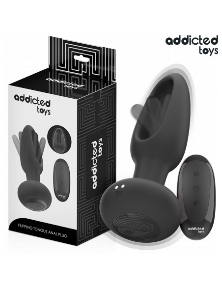 ADDICTED TOYS - ANAL PLUG WITH VIBRATING TONGUE AND REMOTE CONTROL
