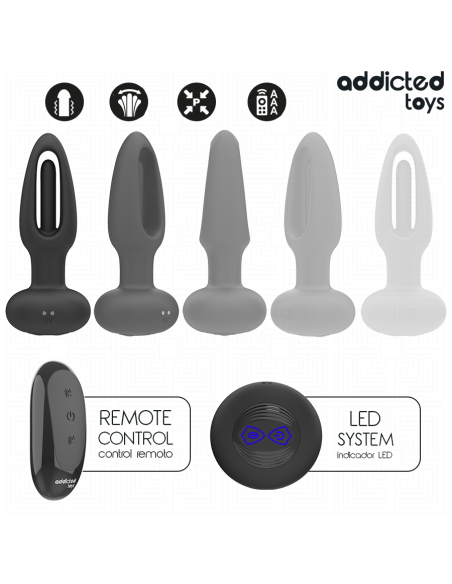 ADDICTED TOYS - ANAL PLUG WITH VIBRATING TONGUE AND REMOTE CONTROL