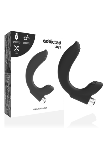 ADDICTED TOYS - ĮKRAUNAMASIS PROSTATINIS VIBRATORIUS, 7 MODELIS - JUODA