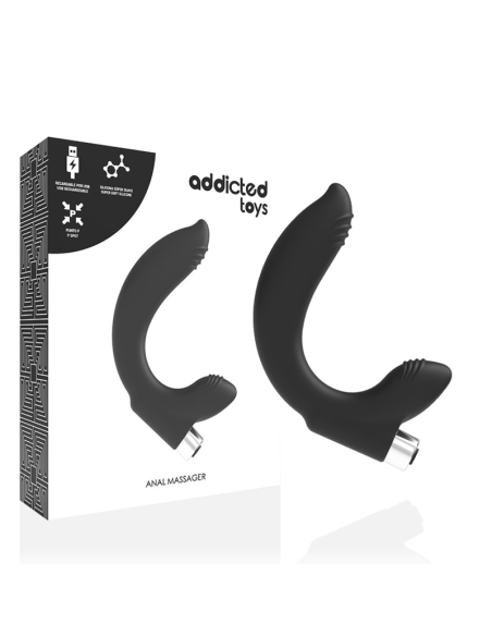 ADDICTED TOYS - PROSTATIC VIBRATOR RECHARGEABLE MODEL 7 - BLACK