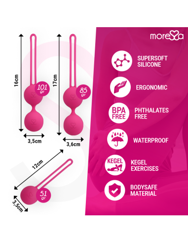MORESSA - OSIAN RINKINYS PREMIUM SILICONE PINK (Osian One - 51 g Osian Two - 101 g Osian Three 85 g)