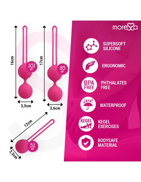 MORESSA - OSIAN SET PREMIUM SILICONE PINK (Osian One - 51 g Osian Two - 101 g Osian Three 85 g)