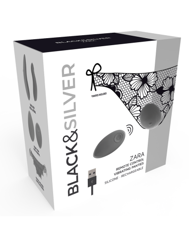 BLACKandSILVER - ZARA REMOTE CONTROL STIMULATOR WITH FREE PANTY