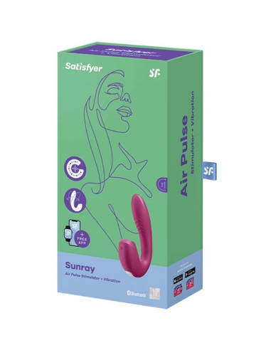 SATISFYER - SUNRAY STIMULATOR AND VIBRATOR APP RED