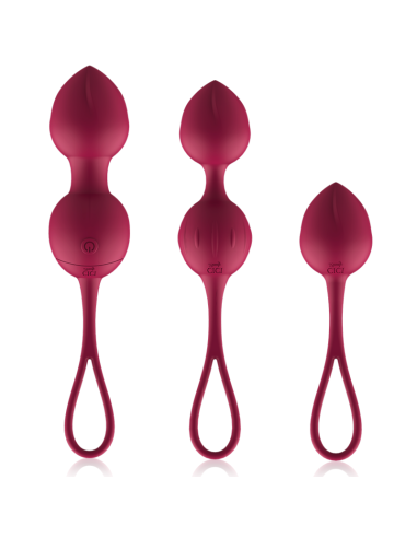 CICI BEAUTY - PREMIUM KLASĖS SILIKONINIAI 3 VIBRUOJANTYS KEGELIO KAROLIUKAI SU NUOLATINIO VALDYMO VALDYMU
