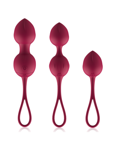 CICI BEAUTY - PREMIUM KLASĖS SILIKONINIAI 3 VIBRUOJANTYS KEGELIO KAROLIUKAI SU NUOLATINIO VALDYMO VALDYMU