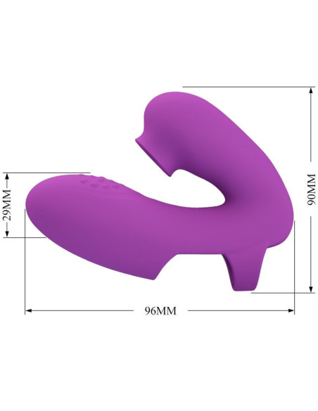 PRETTY LOVE - ATHENA FINGER VIBRATOR WITH CLITORIS STIMULATOR PURPLE