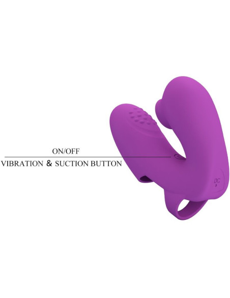 PRETTY LOVE - ATHENA FINGER VIBRATOR WITH CLITORIS STIMULATOR PURPLE