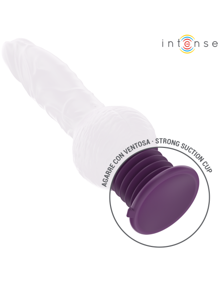 INTENSE - TATUM DAUGIAFUNKCINIS VIBRATORIUS AUKŠTYN IR ŽEMYN VIBRACIJOS STIPRIKLIS 24 CM VIOLETINIS
