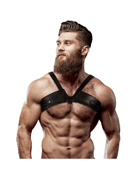 FETISH SUBMISSIVE ATTITUDE - MENS BRIGADE ECO-LEATHER CHEST HARNESS