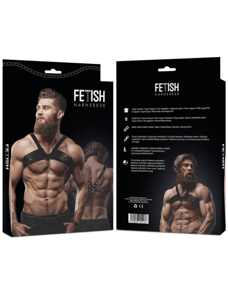 FETISH SUBMISSIVE ATTITUDE - MENS BRIGADE ECO-LEATHER CHEST HARNESS