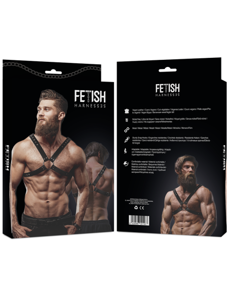 FETISH SUBMISSIVE ATTITUDE - MENS CROSS CHEST ECO-LEATHER HARNESS