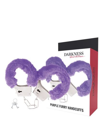 DARKNESS - LILAC LINED METAL HANDCUFFS