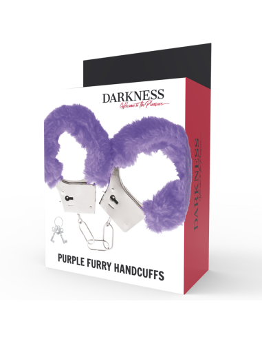 DARKNESS - LILAC LINED METAL HANDCUFFS
