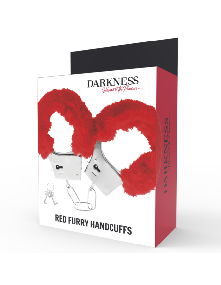 DARKNESS - RED LINED METAL HANDCUFFS
