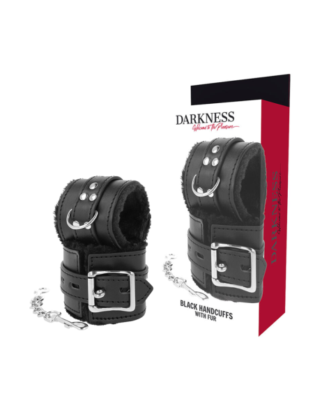 DARKNESS - BLACK LINED BDSM HANDCUFFS