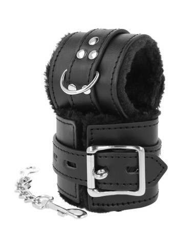 DARKNESS - BLACK LINED BDSM HANDCUFFS