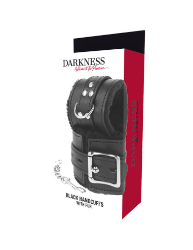 DARKNESS - BLACK LINED BDSM HANDCUFFS