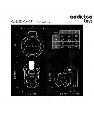 ADDICTED TOYS LOCKED - GILDEN CAGE SILICONE PENIS CAGE 8.5 CM
