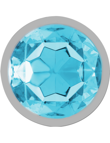 INTENSE - ALUMINUM METAL ANAL PLUG WITH BLUE CRYSTAL SIZE S