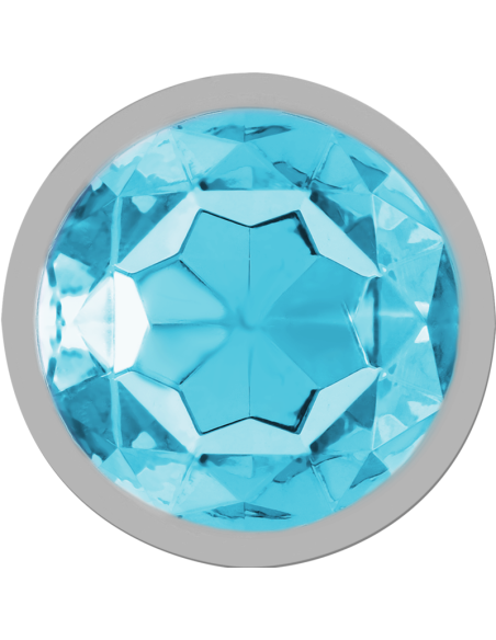 INTENSE - ALUMINUM METAL ANAL PLUG WITH BLUE CRYSTAL SIZE S