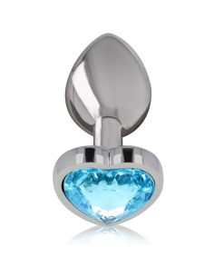 INTENSE - ALUMINUM METAL ANAL PLUG BLUE HEART SIZE M 2