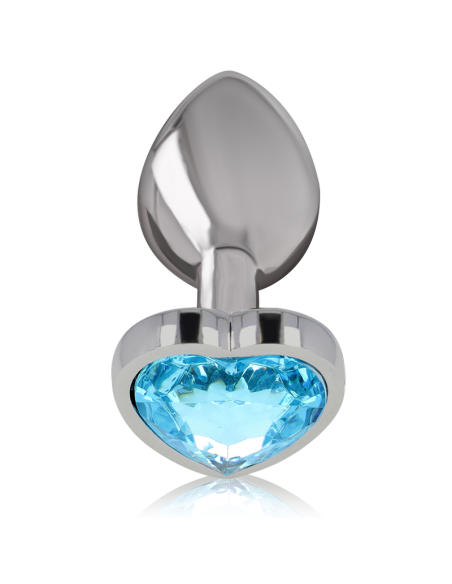 INTENSE - ALUMINUM METAL ANAL PLUG BLUE HEART SIZE M