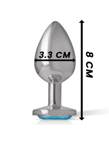 INTENSE - ALUMINUM METAL ANAL PLUG BLUE HEART SIZE M