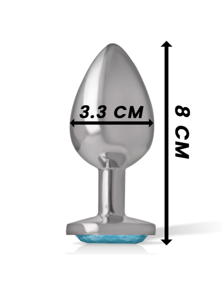 INTENSE - ALUMINUM METAL ANAL PLUG BLUE HEART SIZE M