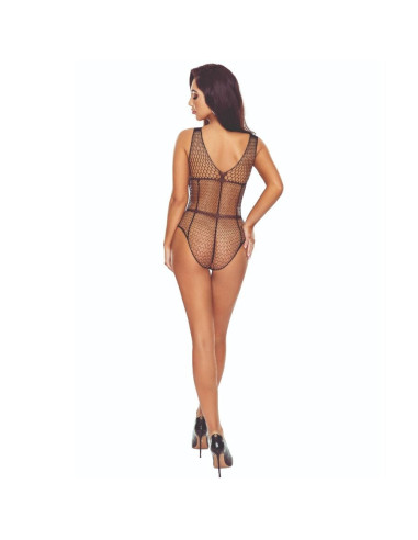PASSION - BS114 BLACK GRID BODYSTOCKING