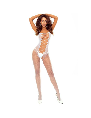 PASSION - BS124 WHITE LACED BODYSTOCKING