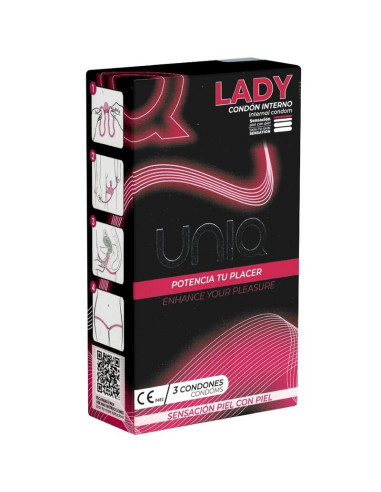 UNIQ - LADY CONDOM LATEX FREE FEMALE CONDOMS WITH GARTER BELT 3 UNITS