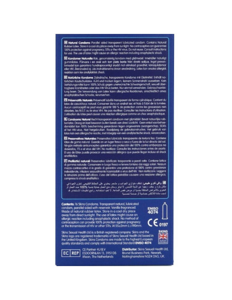 SKINS - NATŪRALŪS PREMIUM PREZERVATYVAI, 16 PAKUOTĖ