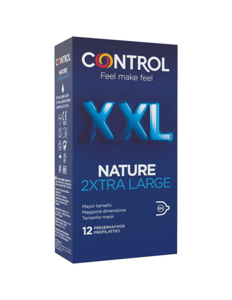 CONTROL - NATURE 2XTRA LARGE XXL PREZERVATYVAI - 12 VIENETŲ