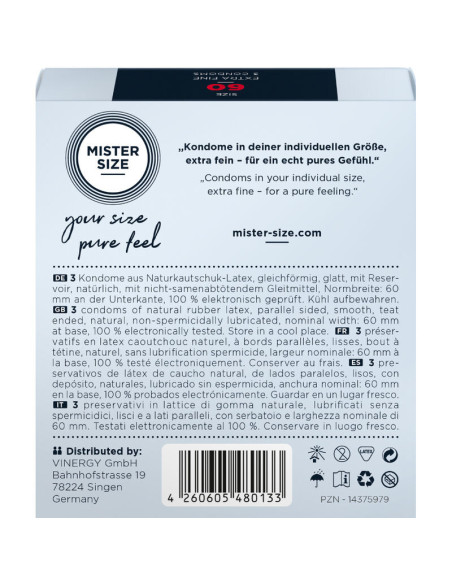 MISTER SIZE - CONDOM SIZE XL 60 MM (3 UNITS)