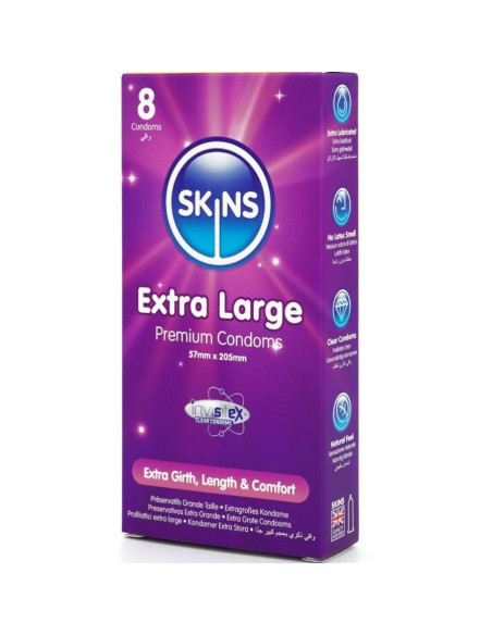 SKINS - EXTRA LARGE PREMIUM CONDOMS PACK 8