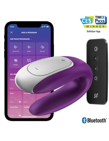 SATISFYER - DOUBLE FUN PARTNER VIBRATOR PURPLE
