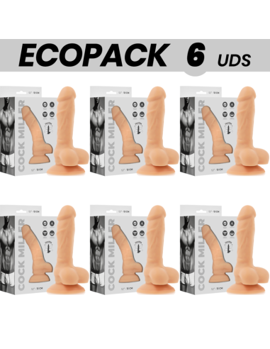 ECOPACK 6 VIENETAI - SILIKONINIO COCK MILLER ŠARNYRINIS COCKSIL 13 CM