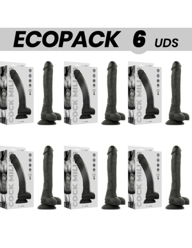 ECOPACK 6 VIENETAI - COCK MILLER SILIKONINIO TANKIO FORMULINIS JUODAS 24 CM