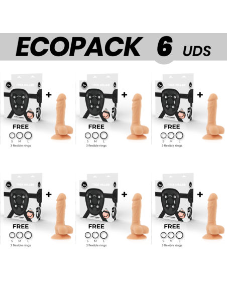 ECOPACK 6 VIENETAI – „COCK MILLER“ DILDO SU SILIKONINIAIS KABELIAIS, ARTIKULIUOJAMAS, 13 CM