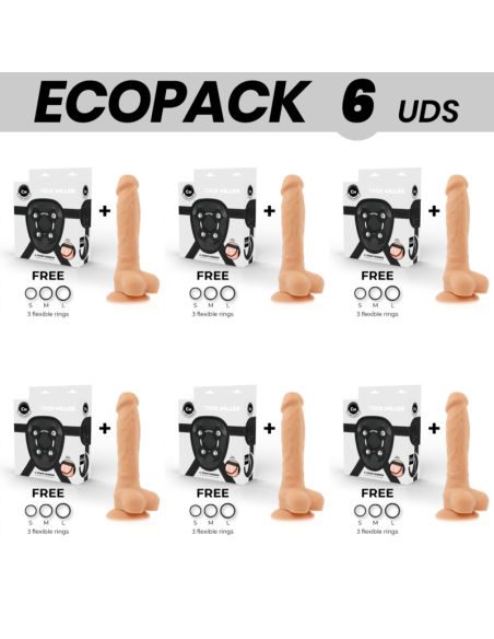 ECOPACK 6 UNITS - COCK MILLER HARNESS SILICONE DENSITY ARTICULABLE COCKSIL 19,5 CM
